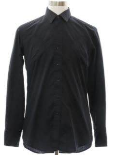 1990's Mens Black Western Shirt