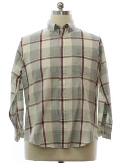 1980's Mens Preppy Plaid Shirt
