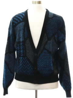 1980's Mens Totally 80s Cosby Style Cardigan Sweater