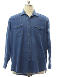1990's Mens Grunge Wrangler Denim Western Grunge Shirt
