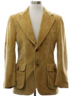1970's Mens Wide Wale Corduory Disco Style Blazer Sport Coat Jacket
