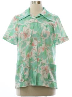1970's Womens Brady Bunch Or Waitress Style Shirt