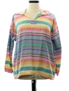 1980's Womens Hoodie Shirt Jacket