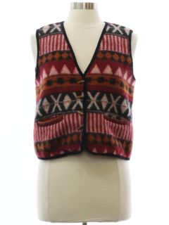 1980's Womens Equestrian Style Blanketcloth Vest