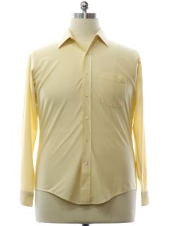 1970's Mens Shiny Nylon Solid Disco Shirt