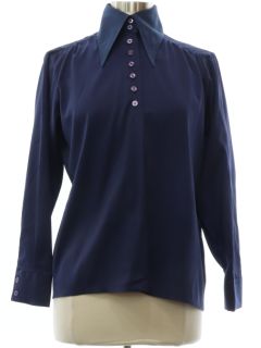 1960's Womens Mod Peacock Revolution Style Shirt