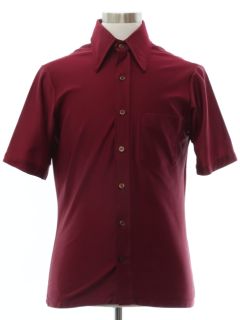 1970's Mens Solid Disco Shirt