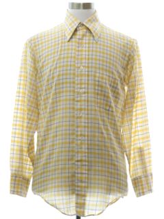 1970's Mens Mod Plaid Shirt