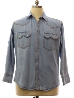 1990's Mens Denim Plains Western Shirt