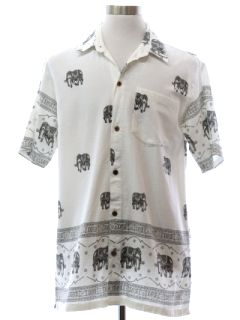 1990's Mens Graphic Print Sport Shirt