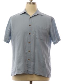1990's Mens Linen Blend Sport Shirt