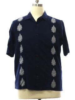 1990's Mens Guayabera Inspired Sport Shirt
