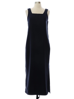 1990's Womens Midnight Blue Rayon Blend Maxi Dress