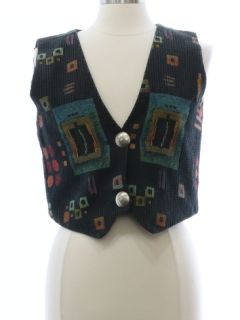 1980's Womens Totally 80s Equestrian Style Vest