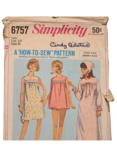 Vintage 60s Girls Sewing Pattern Child Size 4 Simplicity 4016 Childs Two Piece Pajama In Two Lengths Pants Bloomers Loose Fitting Top Pjs