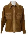Retro 70's Leather Jacket: 70s -Label Missing- Mens reversible, golden