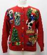 Womens Cat-Tastic Ugly Christmas Sweater: -Marisa Christina- Womens red ...