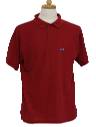1980s Le Tigre Shirt: 80s -Le Tigre- Mens maroon cotton short sleeve ...