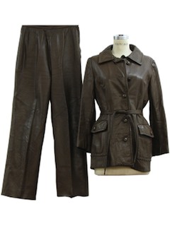 1970's Womens Leather Pants set.