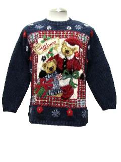 1980's Unisex Bear-riffic Ugly Christmas Sweater