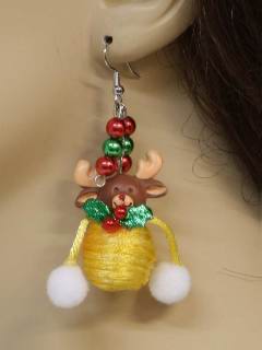1990's Womens Accessories - Christmas Reindeer Jewelry Earrings