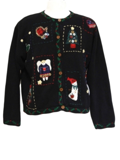 1980's Womens Country Kitsch Style Ugly Christmas Sweater