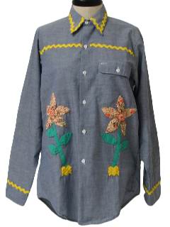 1970's Womens Chambray Hippie Shirt