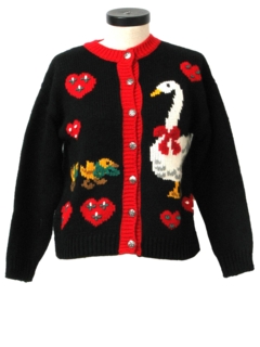 1990's Womens Kitschy Cheesy Goose Ugly Sort-of Christmas Sweater 
