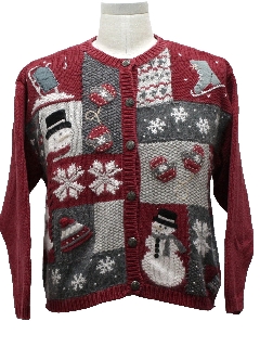 1980's Womens Country Kitsch Ugly Christmas Sweater