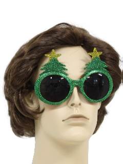 1990's Unisex Accessories - Glittery Christmas Tree Sunglasses to wear with your Ugly Christmas Sweater