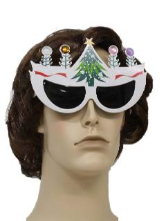 1990's Unisex Ugly Christmas Accessories - Cat Eye Christmas Tree Sunglasses