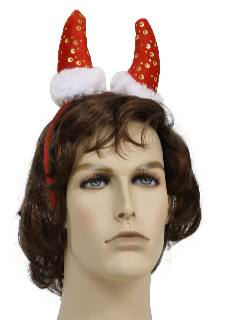 1990's Unisex Accessories - Ugly Christmas Horned Santa Hat Devil Headband, Perfect with your Ugly Christmas Krampus Sweater