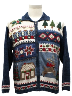 1980's Womens Country Kitsch Ugly Christmas Sweater 