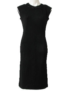 1970's Womens Little Black Cocktail Dress