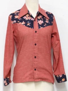 1970's Unisex Ladies or Boys Hippie Western Shirt