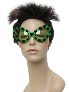 1960's Womens Accessories - Mod Cat Eye Green Christmas Party Sunglasses
