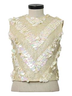 1960's Womens Beaded Cocktail Shirt
