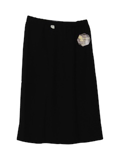 1960's Womens Celanese Black Rayon Blend Skirt