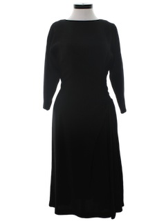 1940's Womens Designer Eisenberg Originals Rayon Fab Forties Little Black Cocktail Dress