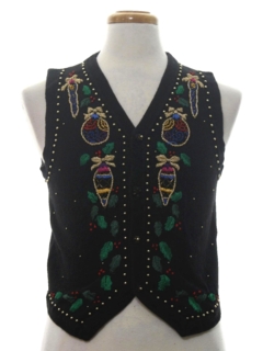 1980's Womens or Girls Ugly Christmas Sweater Vest