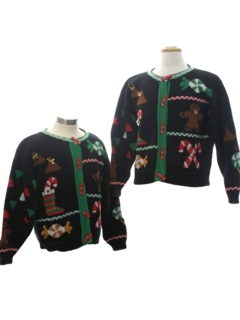 1980's Womens Vintage Matching Set of Ugly Christmas Sweaters