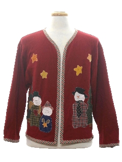 1990's Unisex Country Kitsch Ugly Christmas Cardigan Sweatshirt