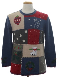 1980's Unisex Country Kitsch Style Ugly Christmas Sweater