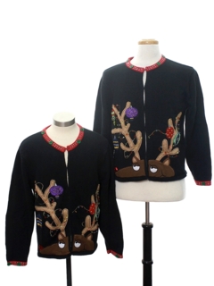 1990's Womens Matching Set of of Two Ugly Christmas Sweaters