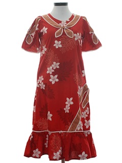 1960's Womens A-Line Hawaiian Dress