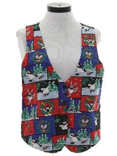 1980's Womens Ugly Christmas Non-Sweater Vest
