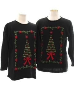 1990's Unisex Matching Set of Two Ugly Christmas Sweaters