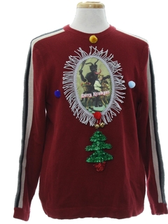 1980's Mens Krampus Ugly Christmas Sweater