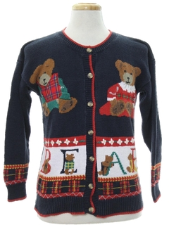 1980's Womens Bear-riffic Ugly Christmas Sweater