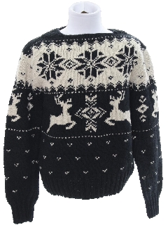 1980's Unisex/Childs Ugly Christmas Snowflake Reindeer Sweater
